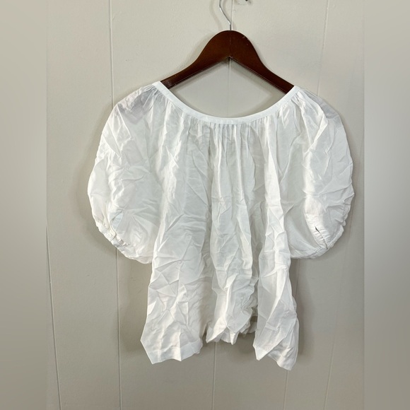 Madewell Emilina puff sleeve button front cotton top size M new - Picture 4 of 7